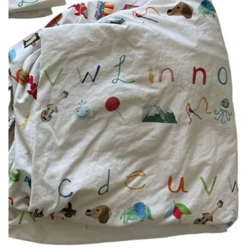 Pottery Barn Kids Alphabet Twin Fitted Sheet Cotton ABC’s
